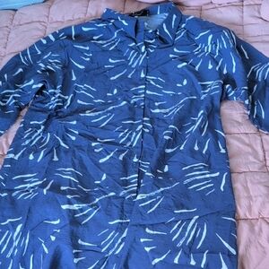 Blue Patterned Men's Shirt